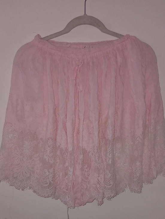 Free People Dresses & Skirts - Intimately Free People garment  Blush Pink Lace-Trim Boho Shorts